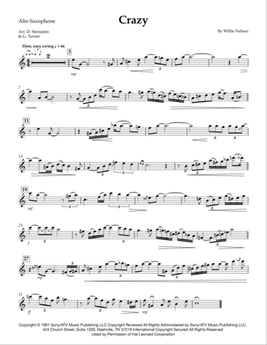 Crazy Alto Saxophone scores gallery preview page 3