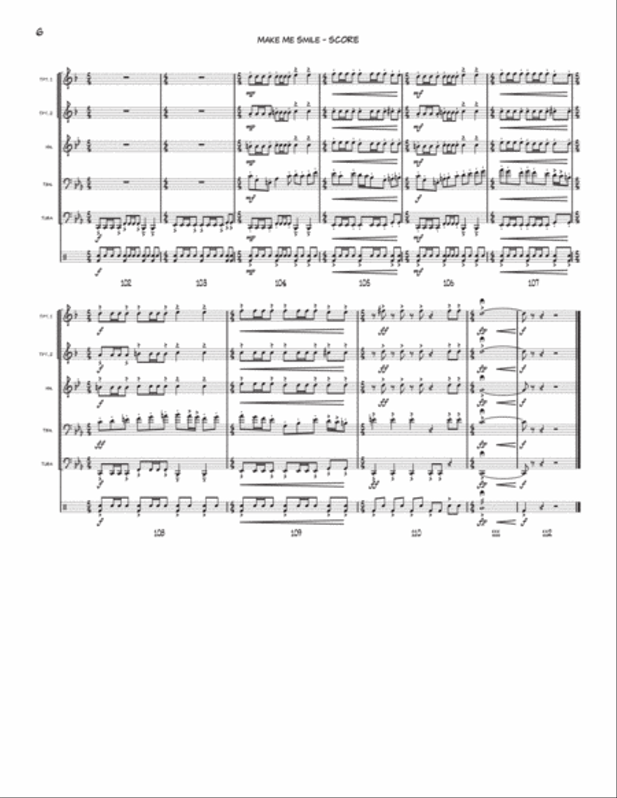 Make Me Smile Brass Quintet scores gallery preview page 6