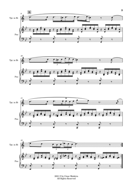 Ave Maria by Schubert - Bb Trumpet and Piano (Full Score and Parts) image number null