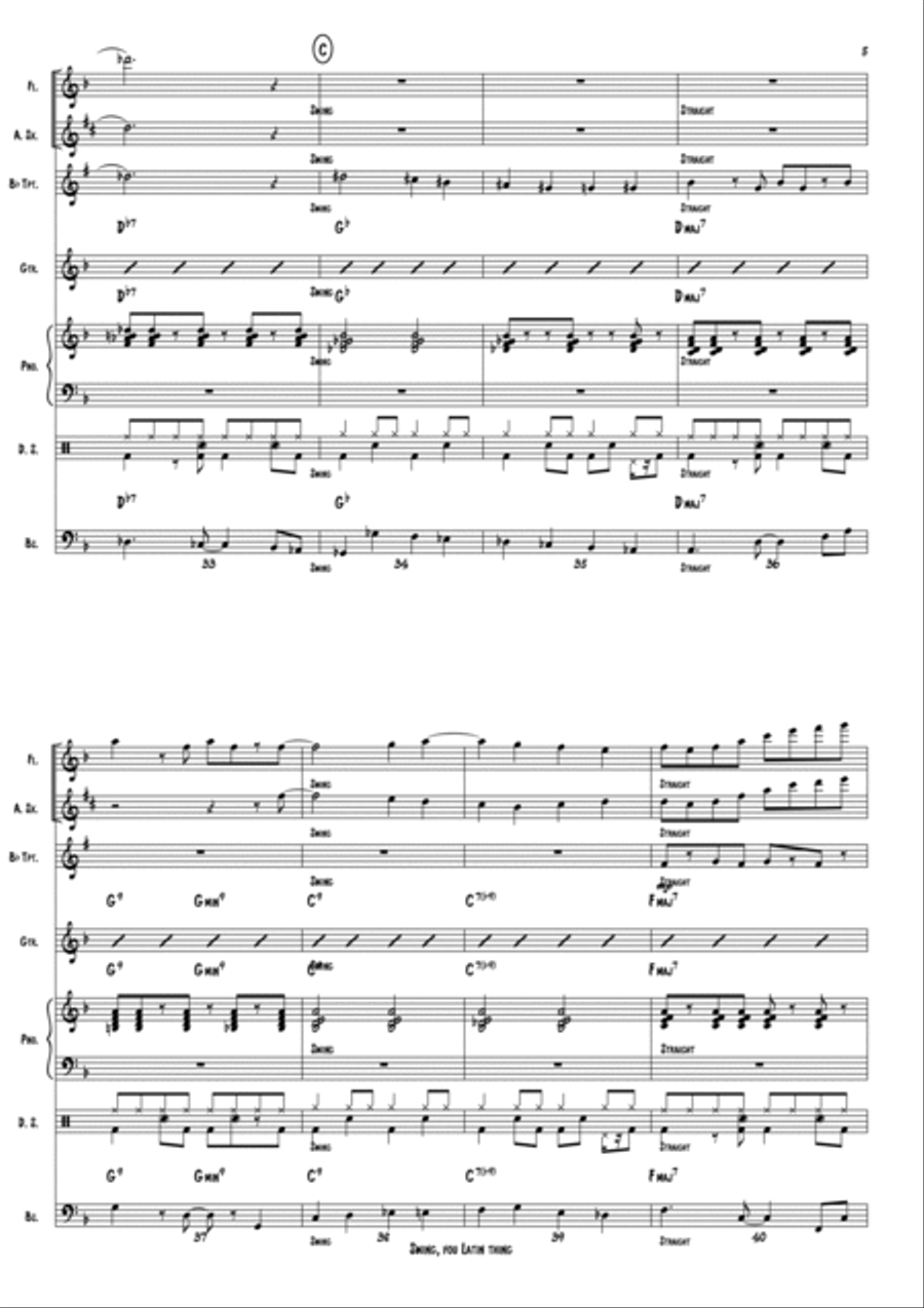 Swing, you Latin Thing! Jazz Ensemble scores gallery preview page 5