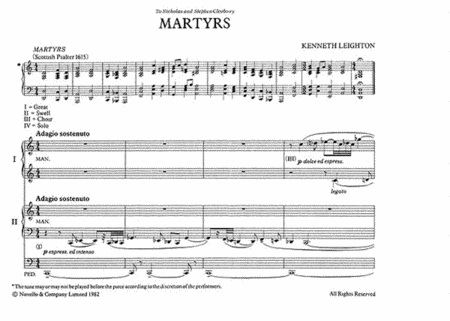 Martyrs Organ Duet Op. 73