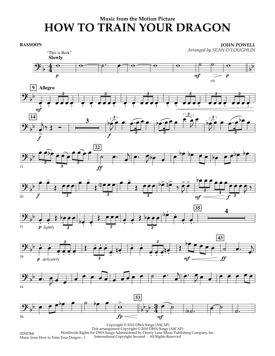 Music from How To Train Your Dragon Bassoon by Sean O Loughlin