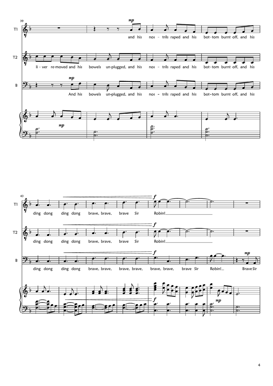 Sir Robin's Song Sir Robin's Song TTB scores gallery preview page 4