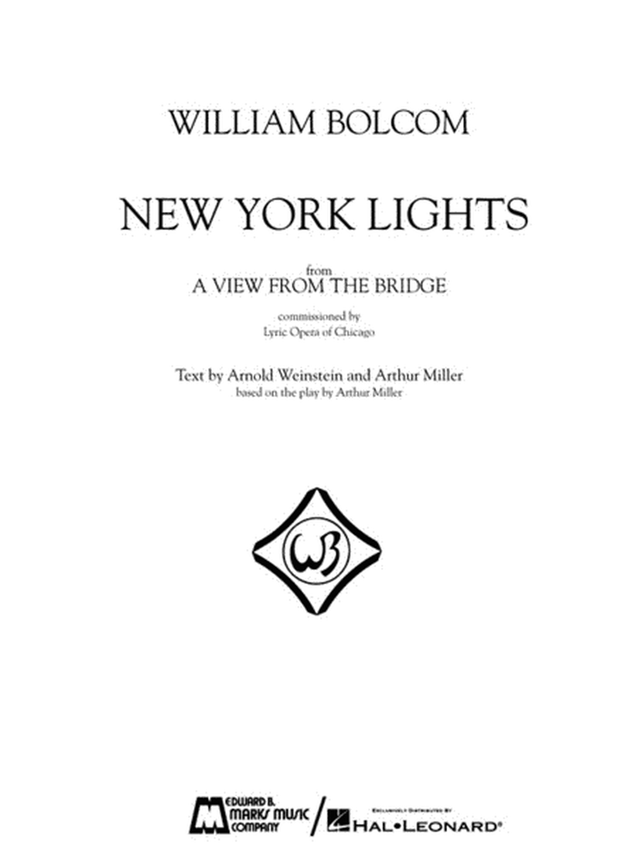 William Bolcom – New York Lights