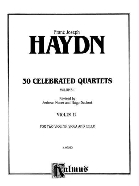 Thirty Celebrated String Quartets, Volume I - Op. 9, No. 2; Op. 17, No. 5; Op. 50, No. 6; Op. 54, Nos. 1, 2, 3; Op. 64, Nos. 2, 3, 4; Op. 74, Nos. 1, 2, 3; Op. 77, Nos. 1, 2: 2nd Violin