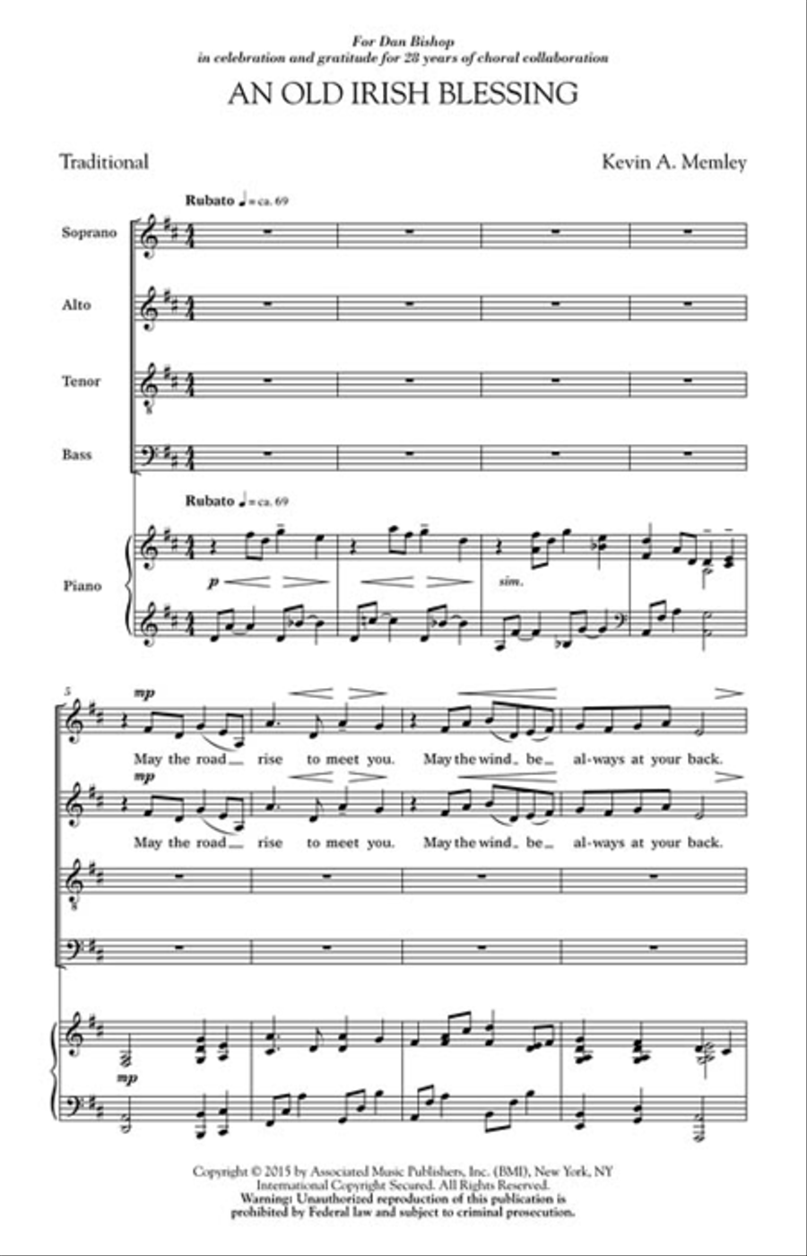 An Old Irish Blessing 4-Part scores gallery preview page 2