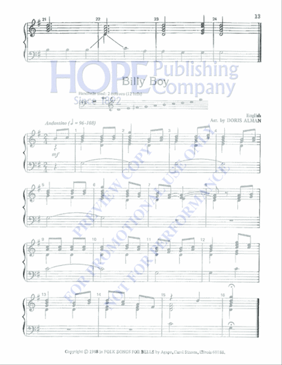 Folk Songs for Bells Folk Songs for Bells 2-Octaves scores gallery preview page 14