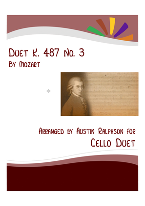 Book cover for Mozart K. 487 No. 3 - cello duet
