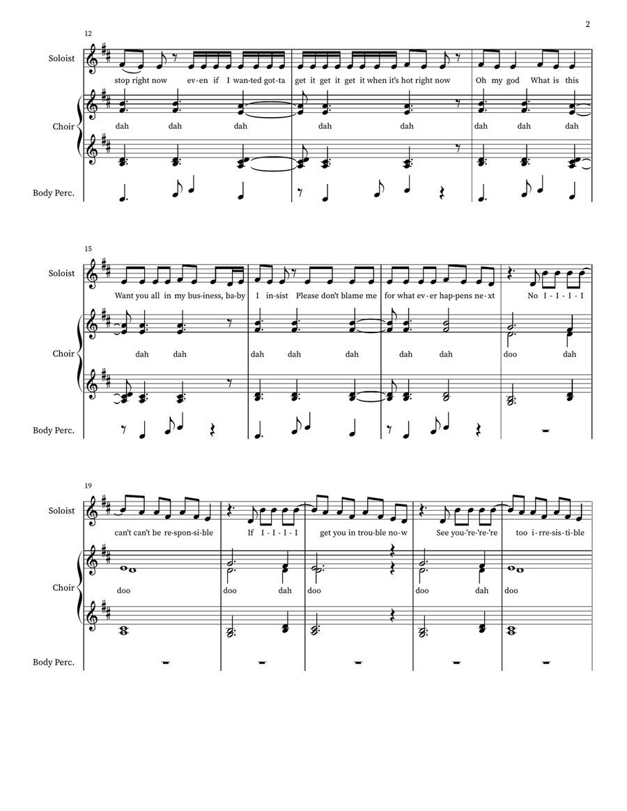 Ain't My Fault A Cappella scores gallery preview page 2