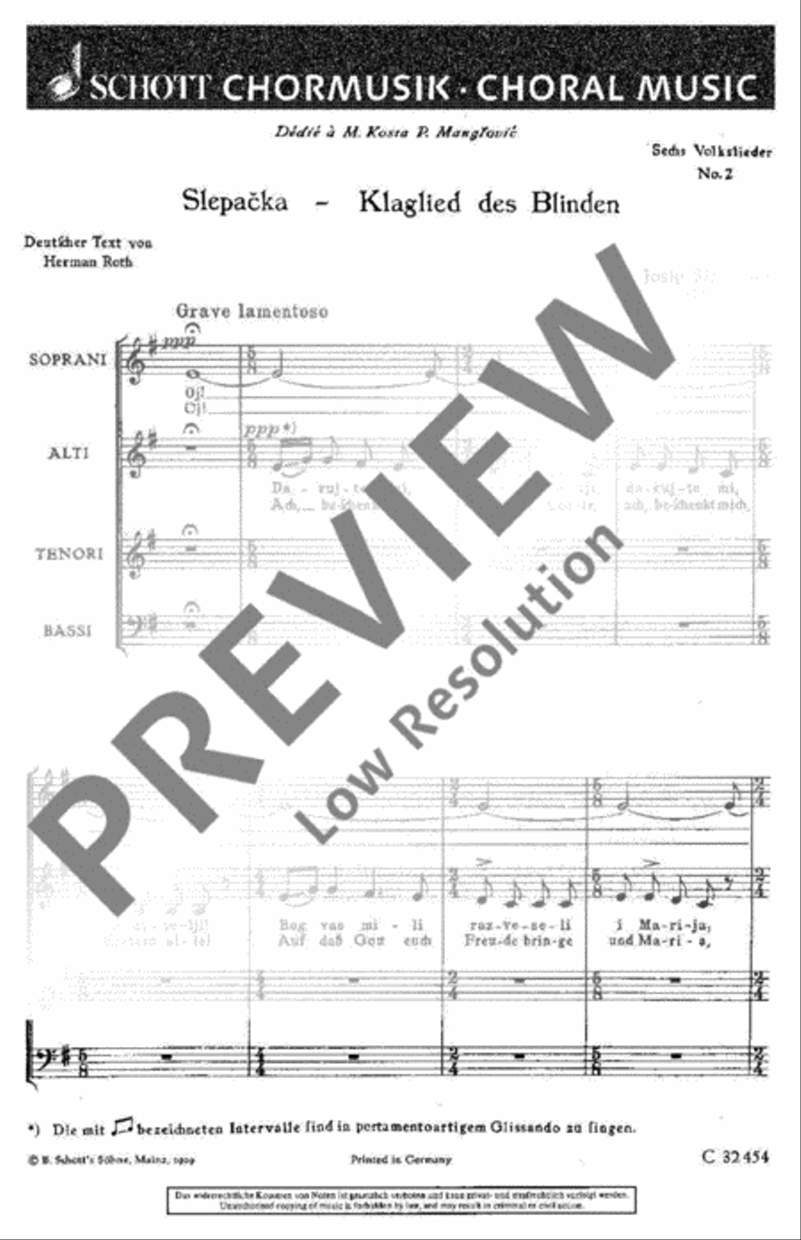 Sechs serbische Volkslieder 4-Part scores gallery preview page 2