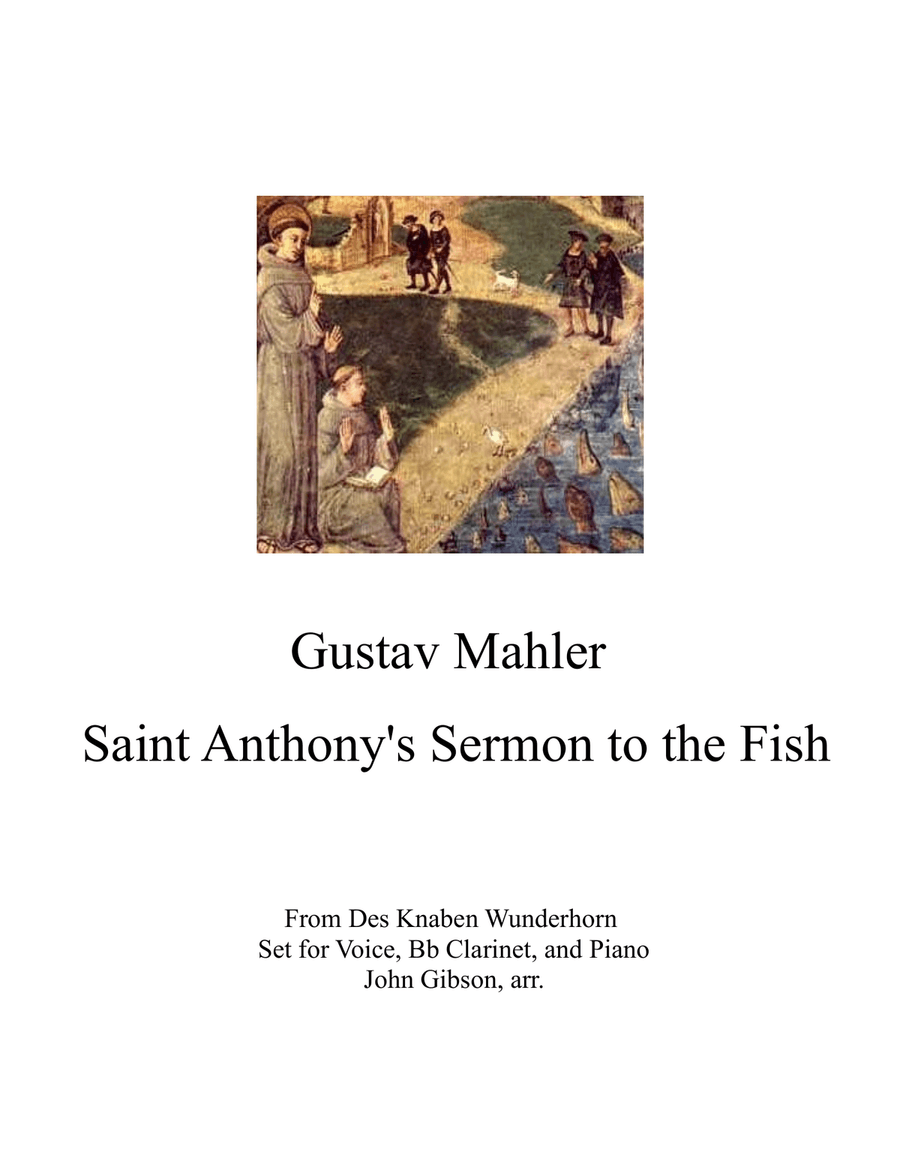 Mahler's Sermon to the Fish -voice, clarinet, piano Small Ensemble scores gallery preview page 1