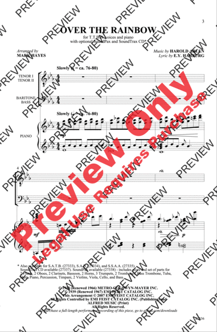 Over the Rainbow Over the Rainbow Men's Choir scores gallery preview page 2
