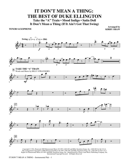 It Don't Mean A Thing: The Best Of Duke Ellington (Medley) - Tenor Sax