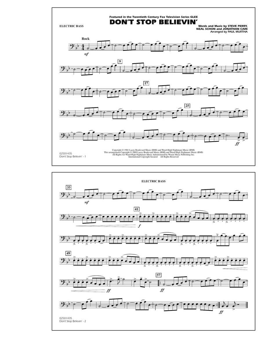 Don't Stop Believin' - Electric Bass