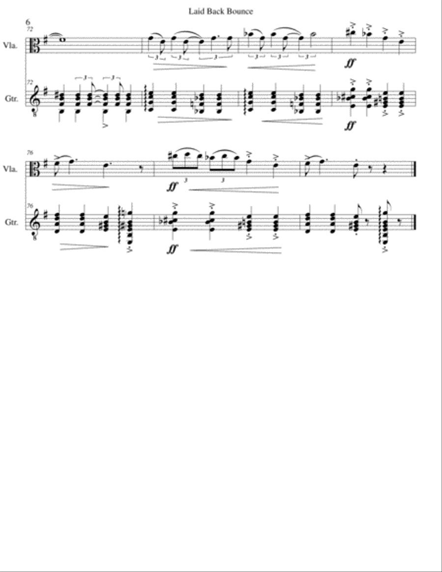 Laid back bounce for viola and guitar String Duet scores gallery preview page 6