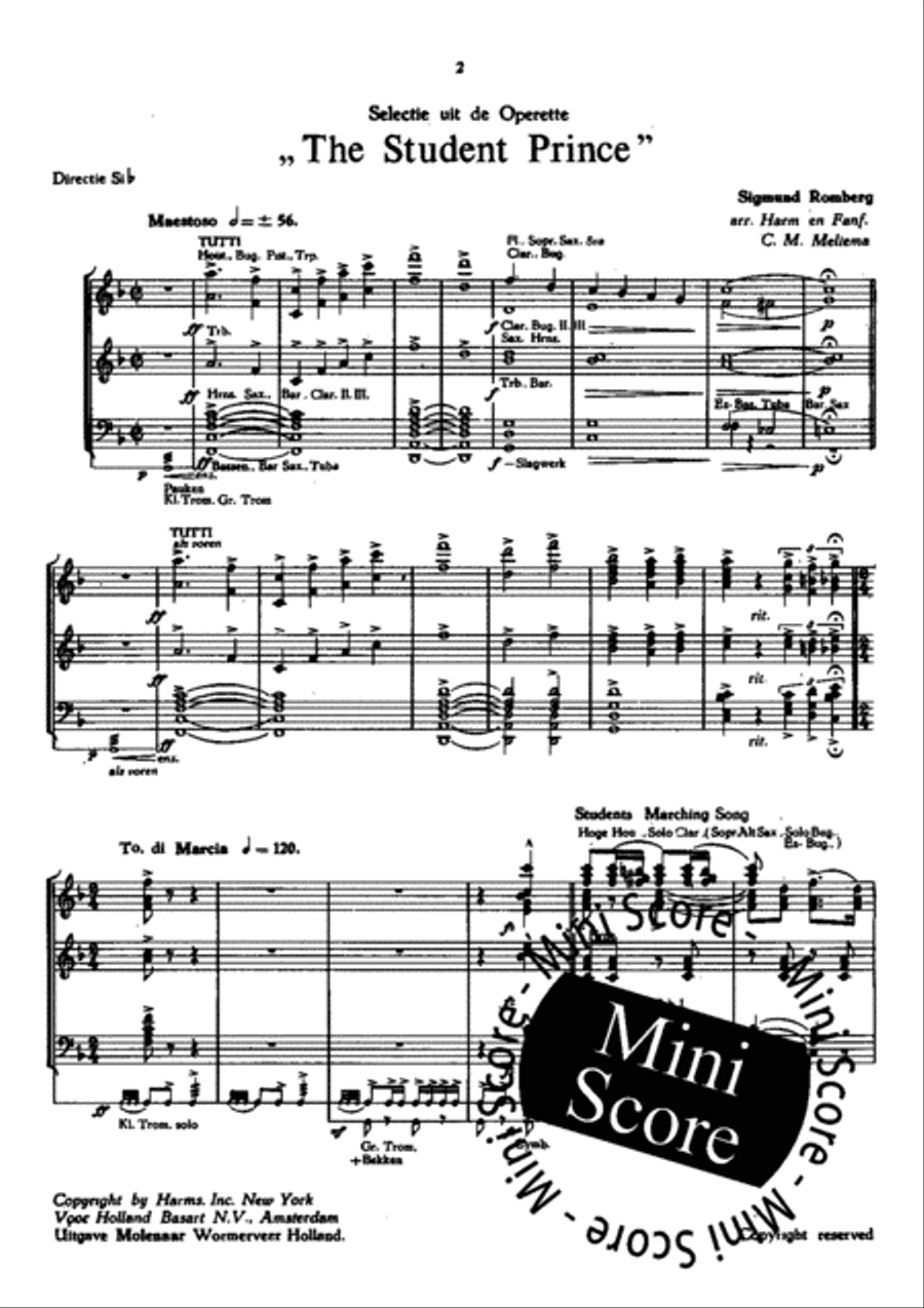 The Student Prince The Student Prince Concert Band scores gallery preview page 4