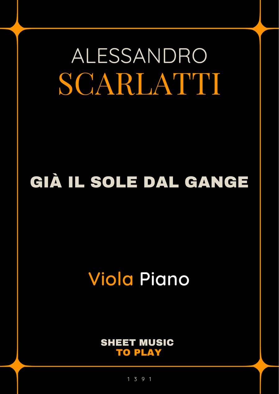 Scarlatti - Già il sole dal Gange - Viola and Piano (Full Score and Parts) Piano scores gallery preview page 1