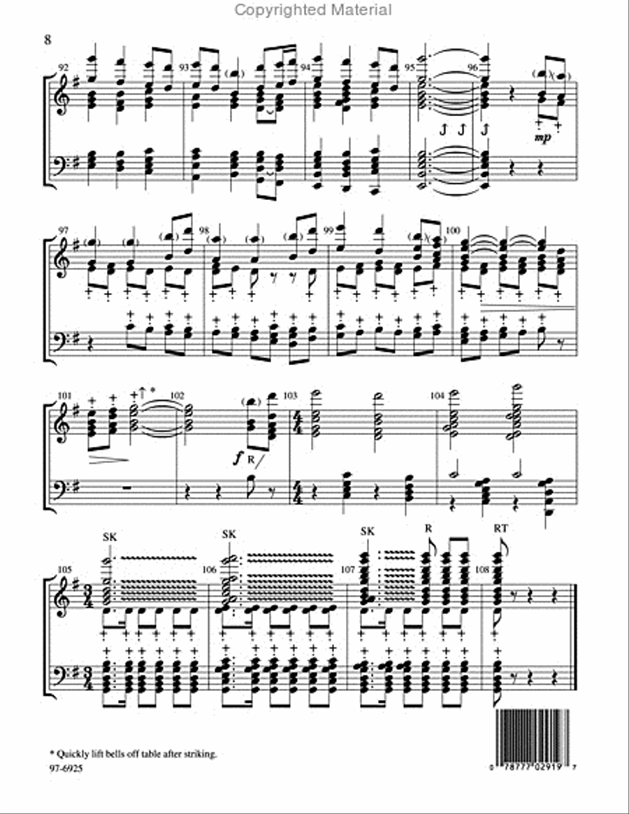 Come, Thou Fount of Ev'ry Blessing Handbell Choir scores gallery preview page 5