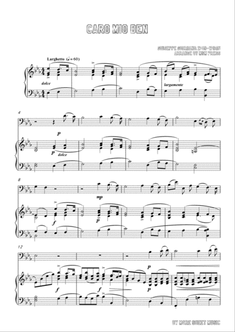 Giordani-Caro mio ben, for Cello and Piano Piano scores gallery preview page 3