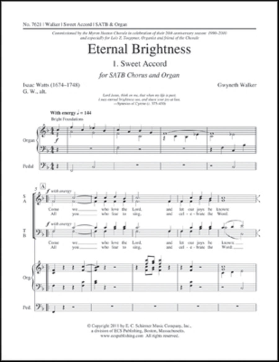 Eternal Brightness: 1. Sweet Accord 4-Part scores gallery preview page 1