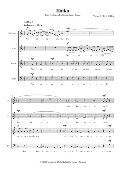 Haiku Choir - Digital Sheet Music