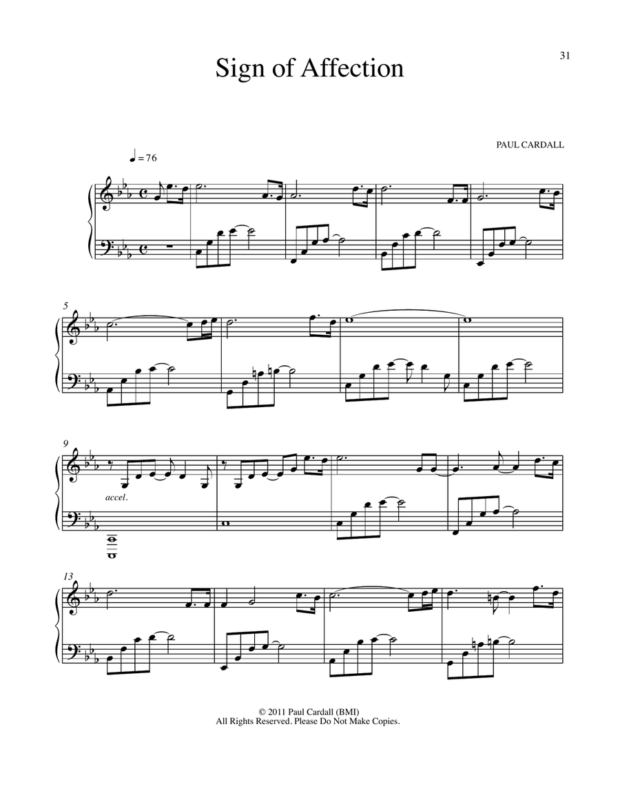 Sign of Affection Sign of Affection Piano Solo scores gallery preview page 1
