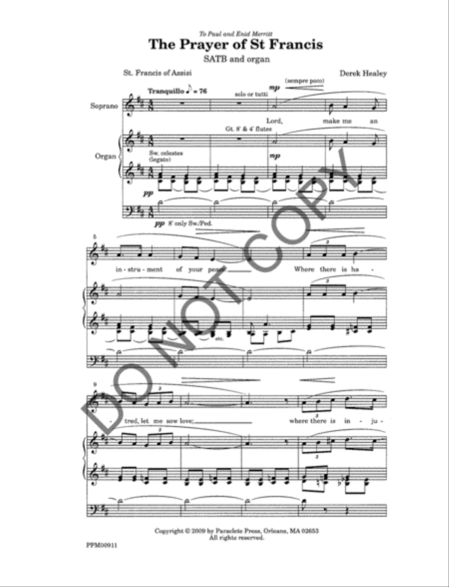 Prayer of St. Francis 4-Part scores gallery preview page 2