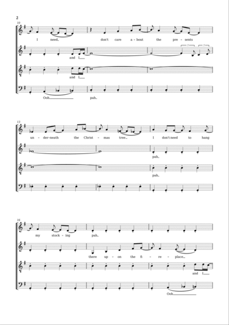 All I Want For Christmas Is You 4-Part scores gallery preview page 2