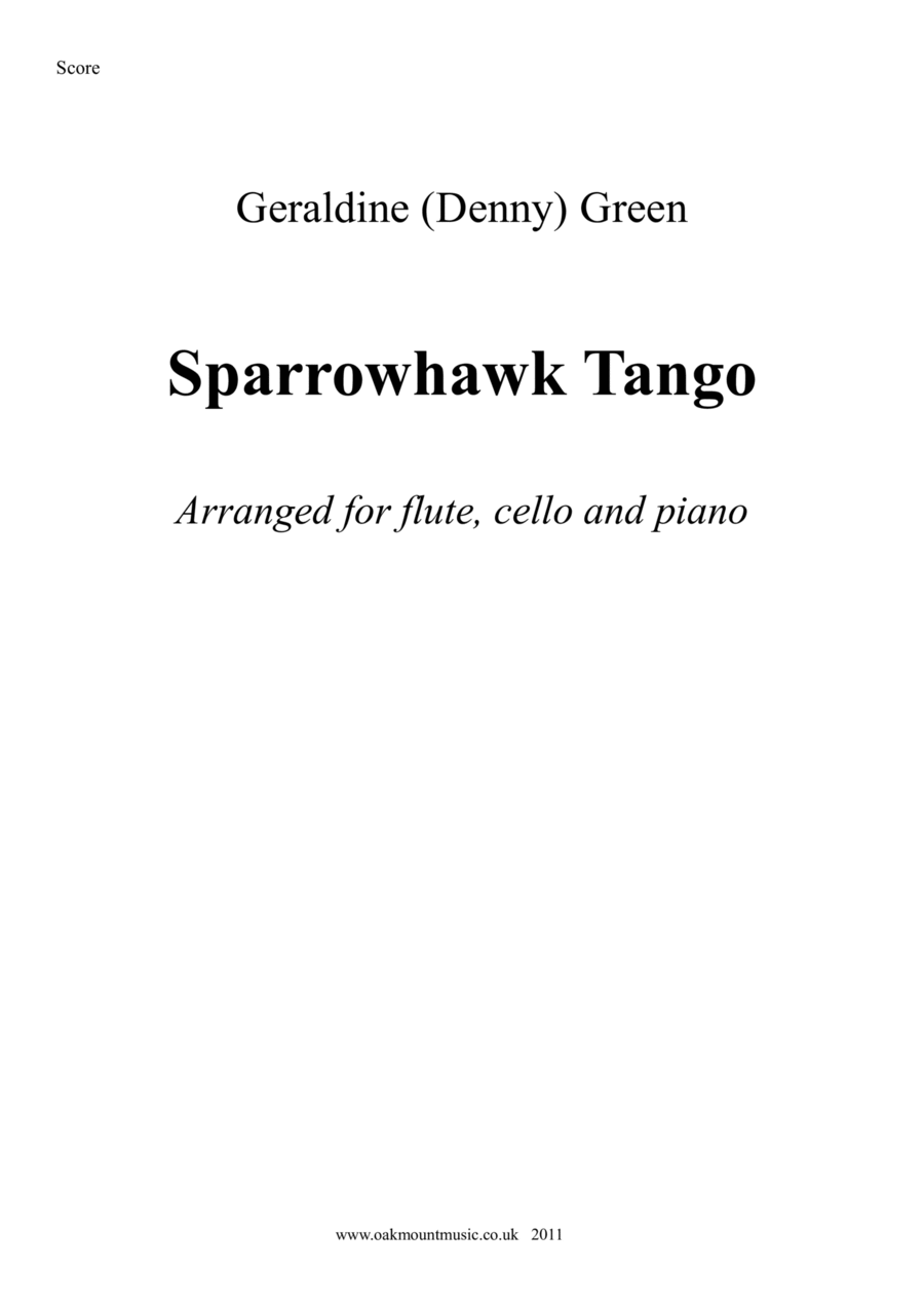 Sparrowhawk Tango. (Flute, Cello and Piano Arrangement) Chamber Music - Digital Sheet Music