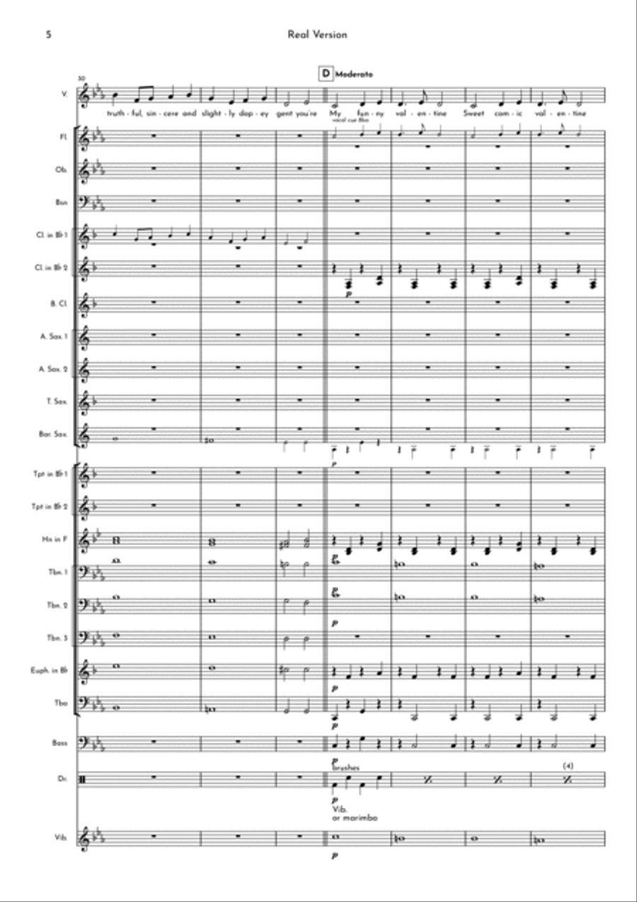 My Funny Valentine Concert Band scores gallery preview page 5