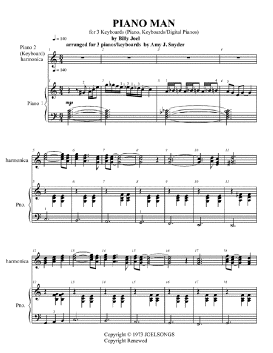 Piano Man Piano scores gallery preview page 2