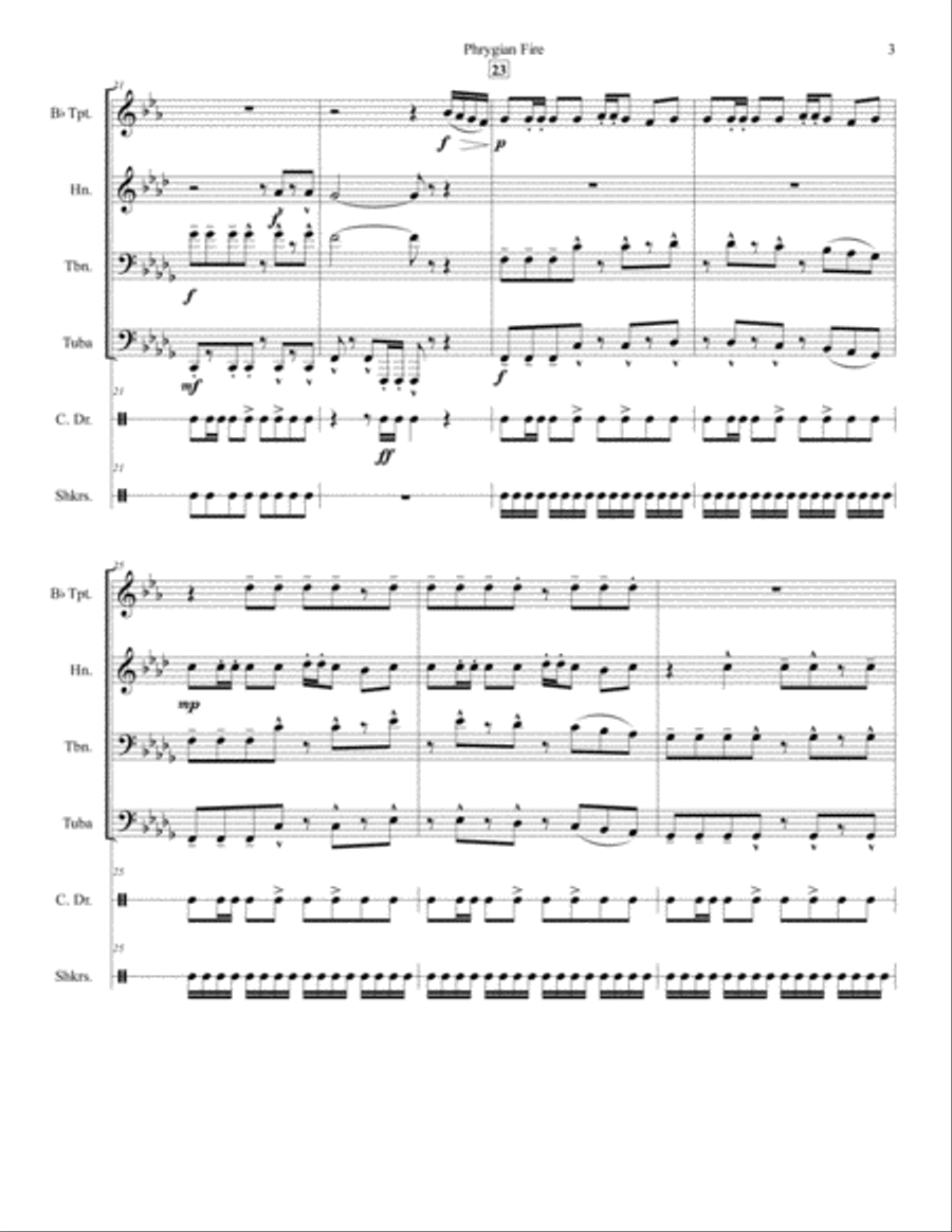 Phrygian Fire Small Ensemble scores gallery preview page 3