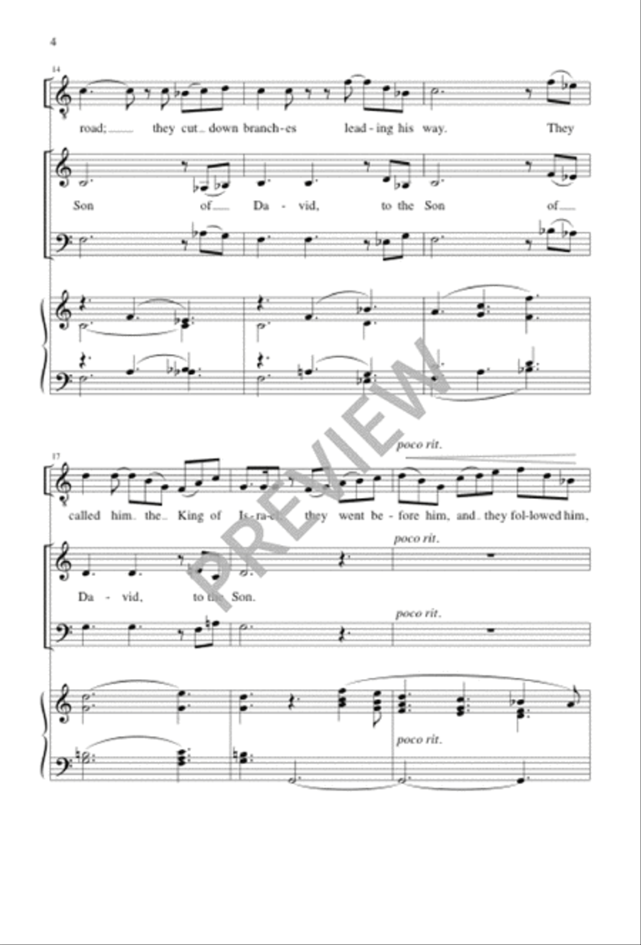 Hosanna to the Son of David 4-Part scores gallery preview page 5