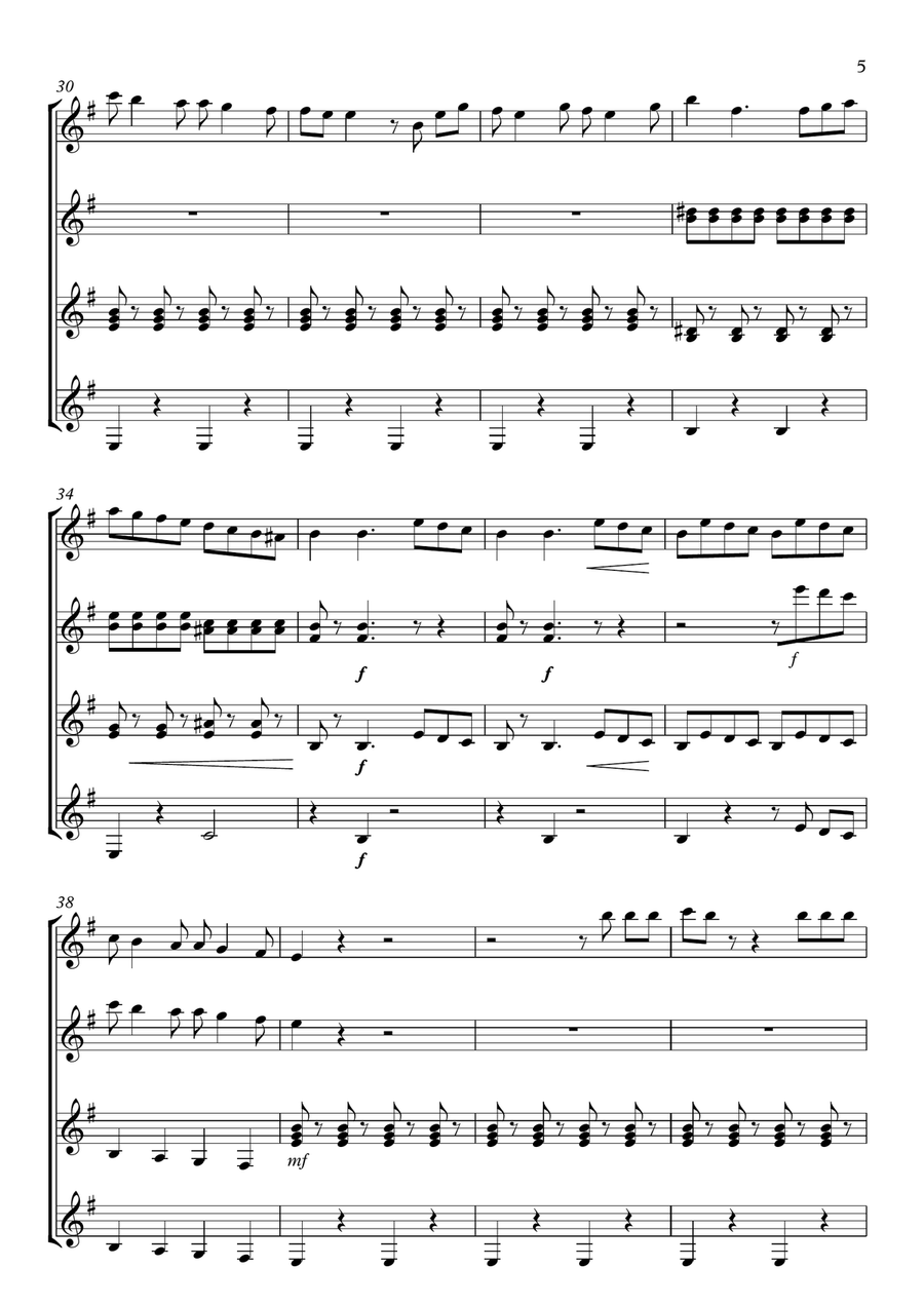 Barbiere Di Siviglia - Score Only Guitar Ensemble scores gallery preview page 5