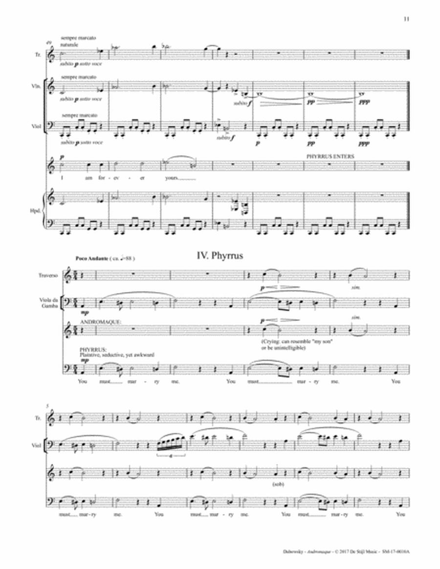 Andromaque Mini-Opera (Baroque Ensemble Full Score)