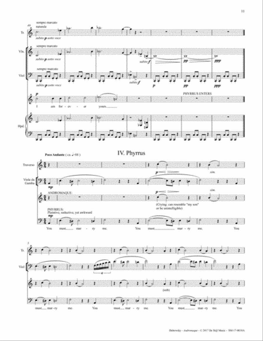 Andromaque Mini-Opera (Baroque Ensemble Full Score)