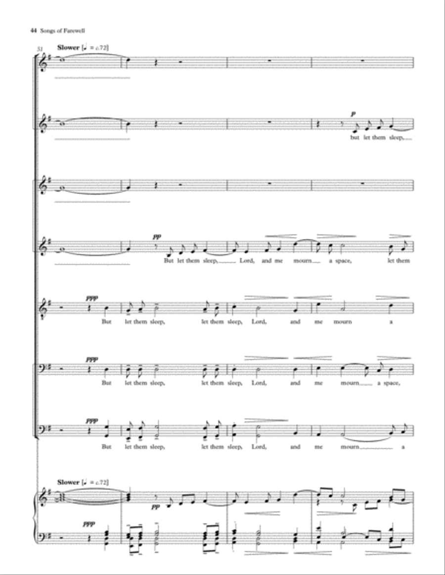 Songs of Farewell Divisi scores gallery preview page 45