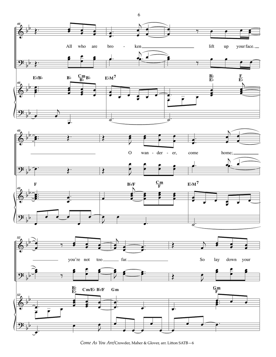 Come As You Are 4-Part scores gallery preview page 6