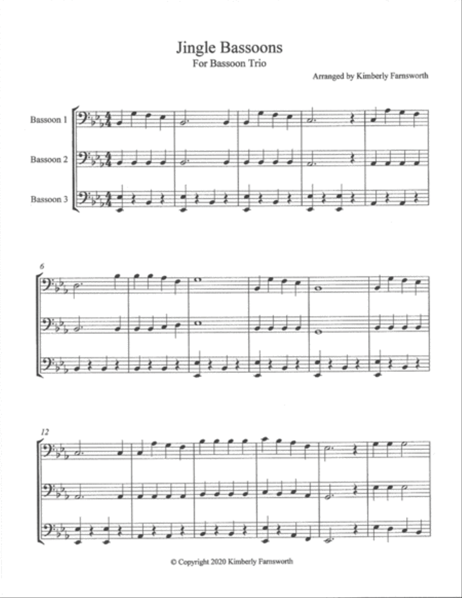 Jingle Bassoons Woodwind Trio scores gallery preview page 2
