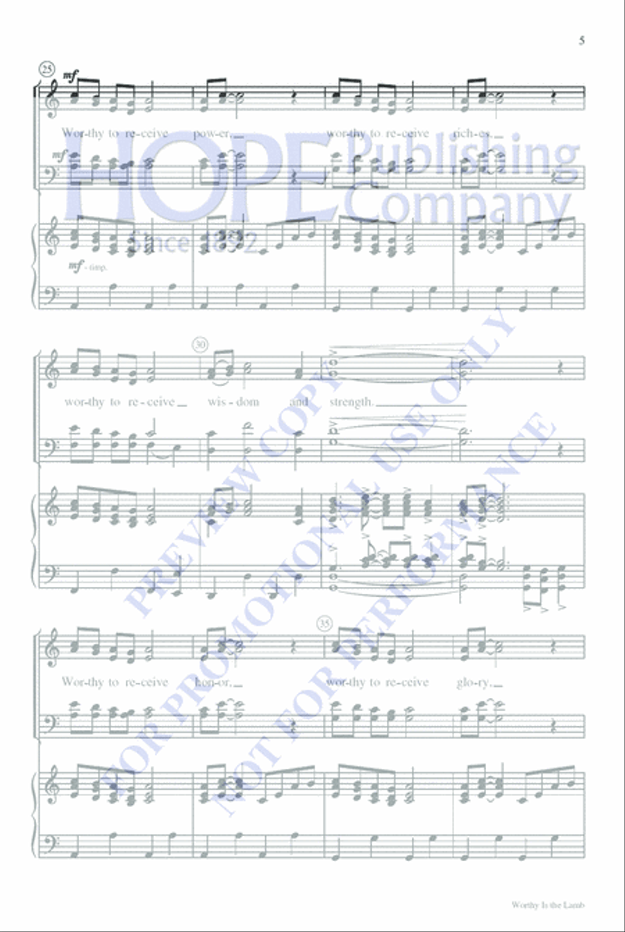 Worthy Is the Lamb Worthy Is the Lamb 4-Part scores gallery preview page 5
