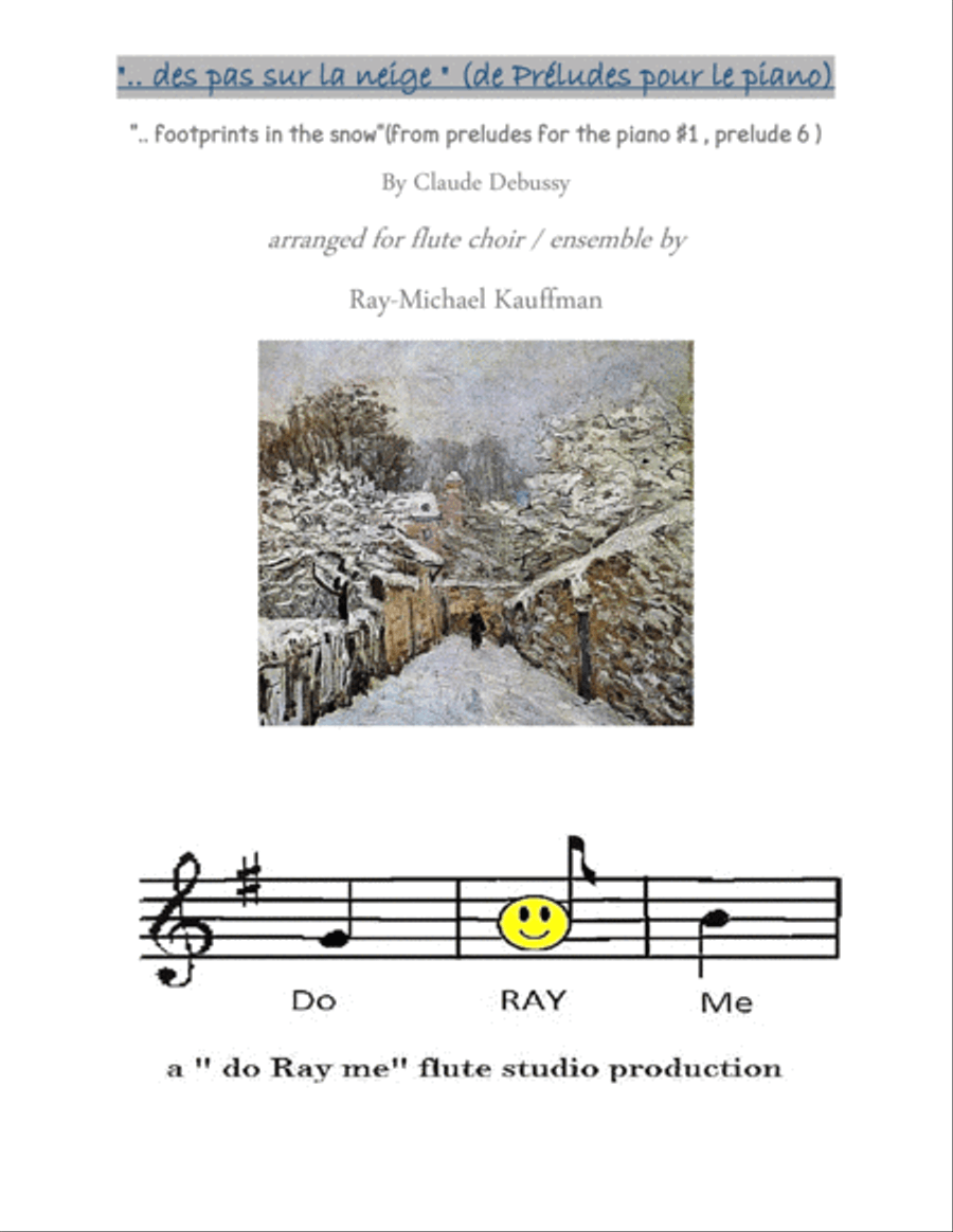 Footprints in the Snow by Debussy arr. for flute choir / ensemble Flute Choir scores gallery preview page 1