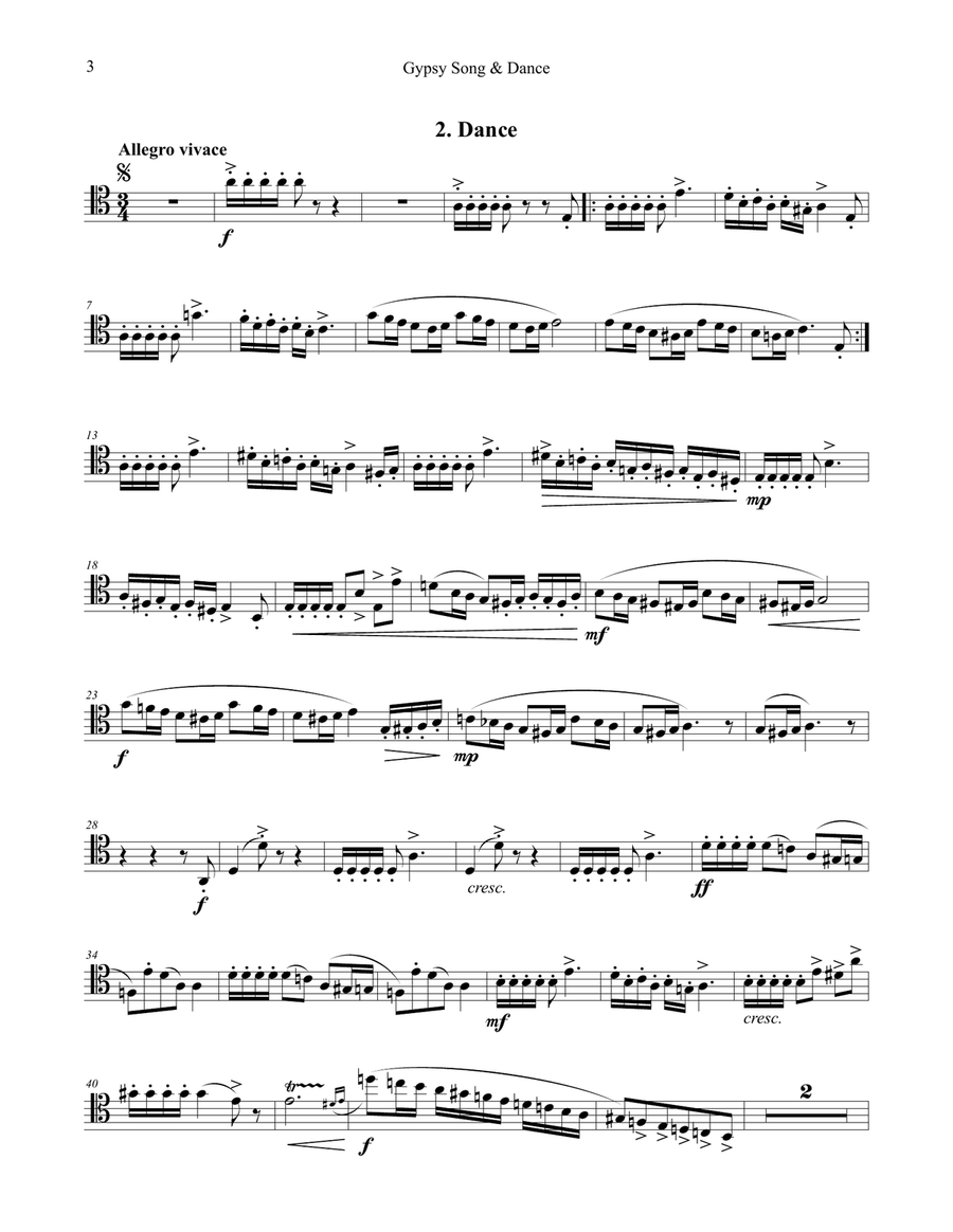 Gypsy Song and Dance for Trombone and Piano Piano scores gallery preview page 3