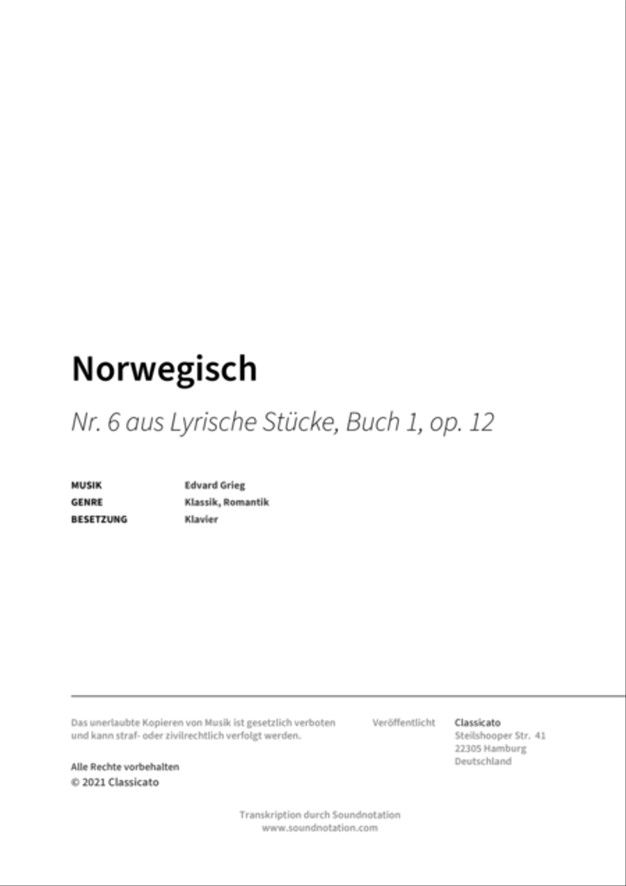 Norwegisch Piano scores gallery preview page 2