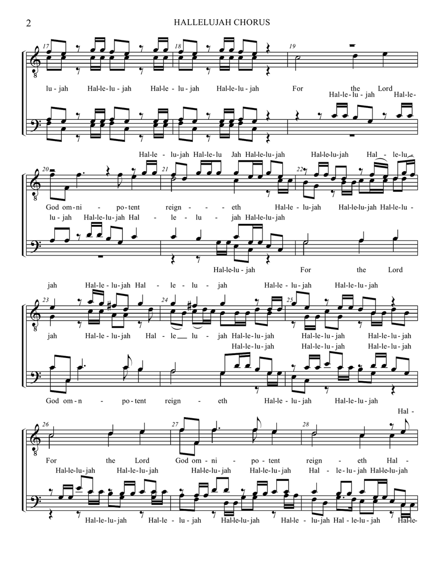 Hallelujah Chorus in C - TTBB scores gallery preview page 3