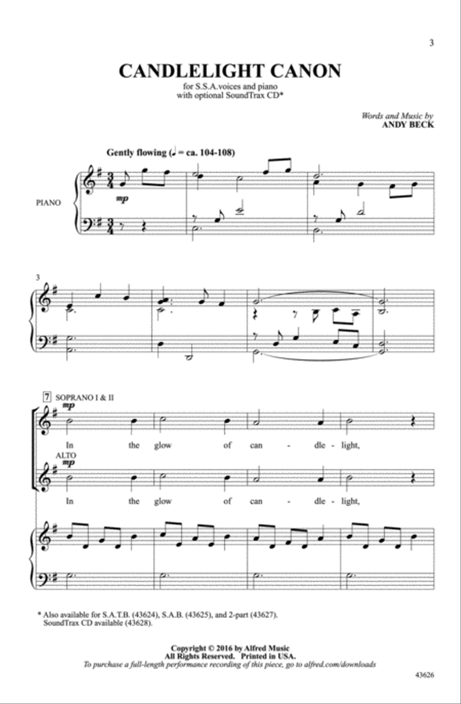 Candlelight Canon Choir scores gallery preview page 1