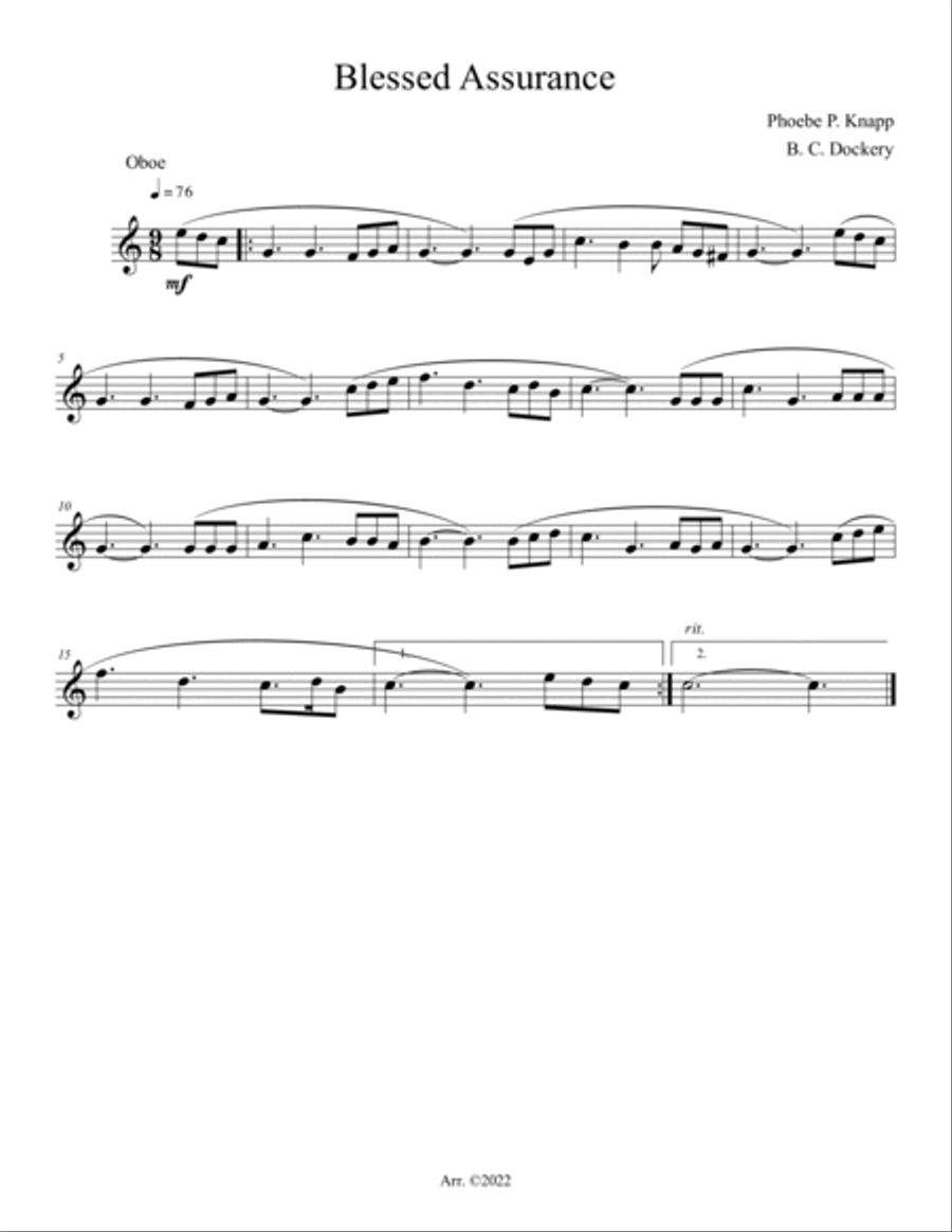 Blessed Assurance (Woodwind Quintet) Blessed Assurance (Woodwind Quintet) Woodwind Quintet scores gallery preview page 4