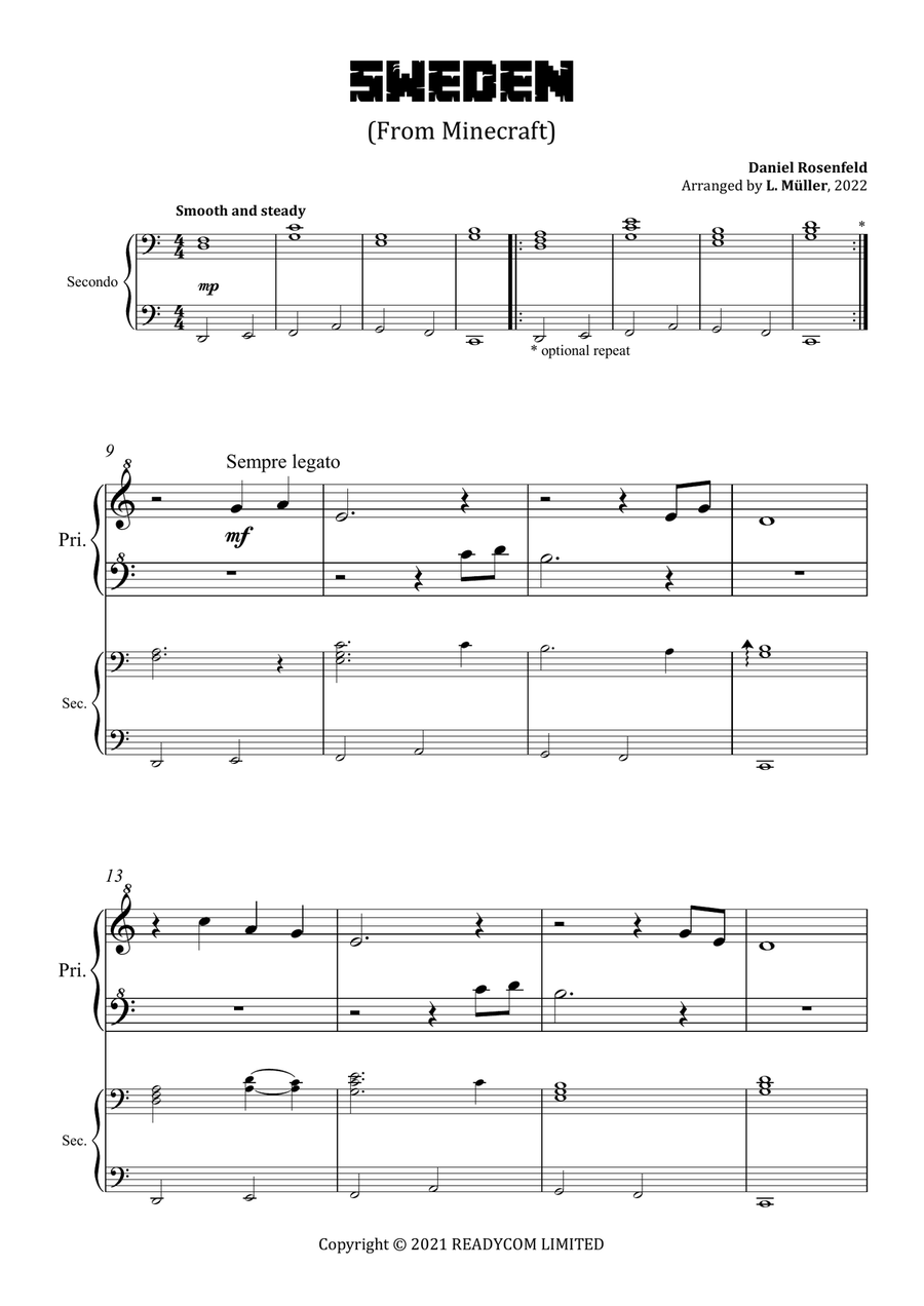 Minecraft Easy Piano scores gallery preview page 6