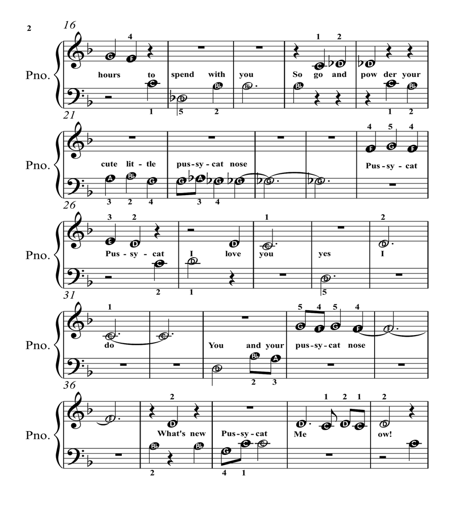 What’s New Pussycat? by Burt Bacharach – Piano Method – Digital Sheet …