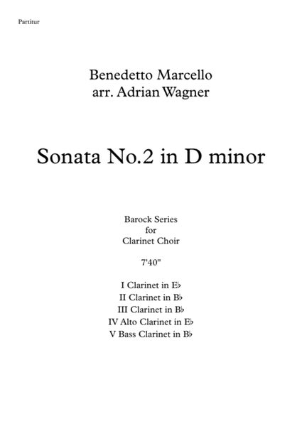 Sonata No.2 in D minor (Benedetto Marcello) Clarinet Choir arr. Adrian Wagner image number null