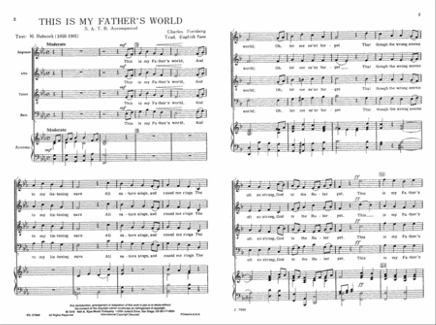 This Is My FatherS World 4-Part scores gallery preview page 3